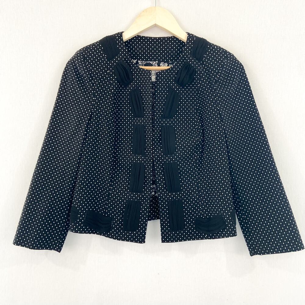 Cabi Cropped Blazer Jacket sz 4 Minimalist Contemporary Rockabilly 3/4 Sleeve